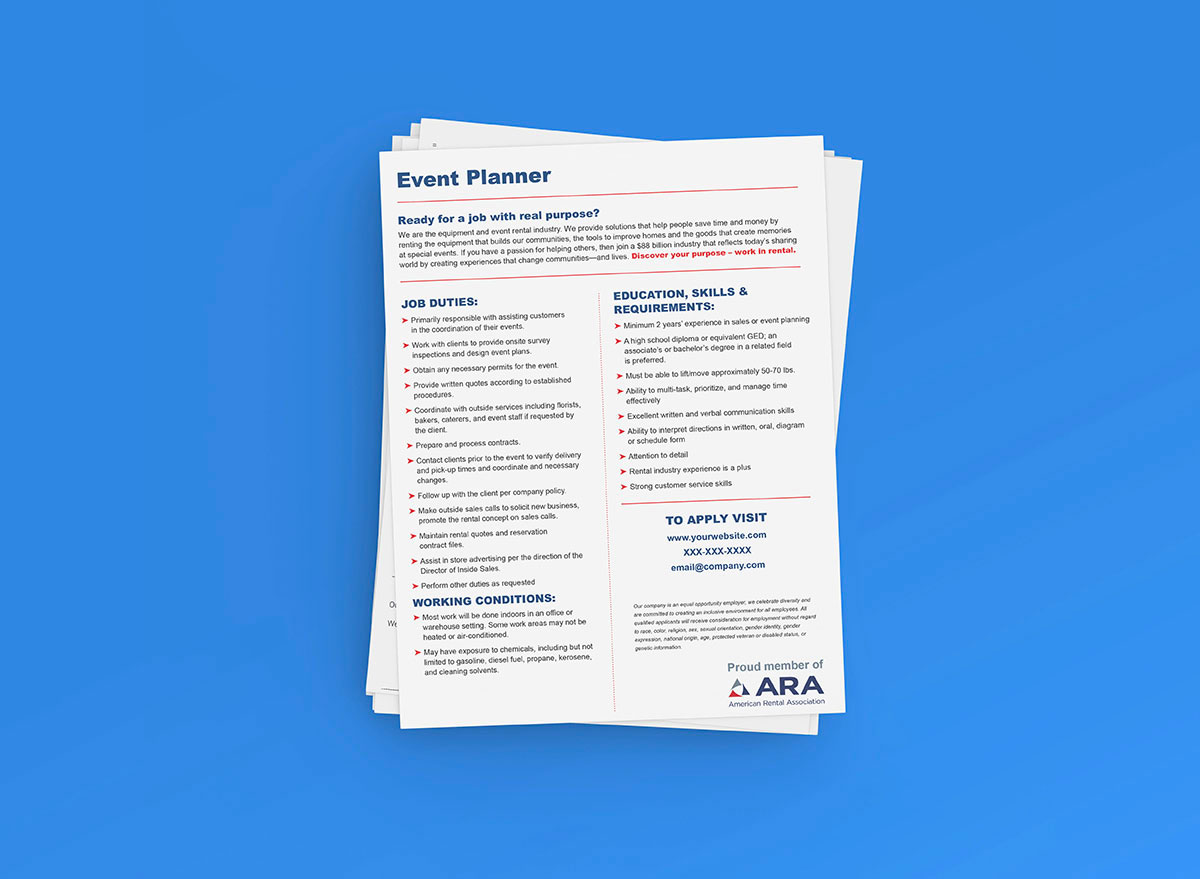 Event Segment Job Descriptions